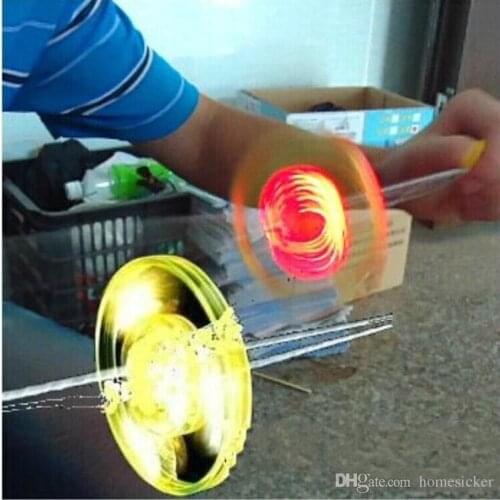 New Arrival PULL LINE Flash Flywheel Flash Flying Saucer Gyro Game Toys For Kids Christmas Birthday Gift Supplies