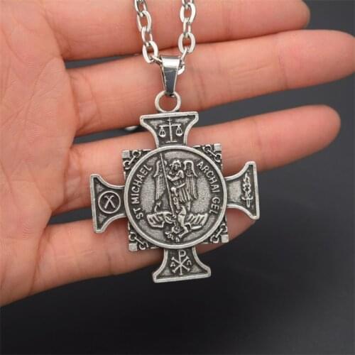 Saint Michael Archangel Patron Protection Necklace Fairness Justice Catholic Saint Medallion Jewelry
