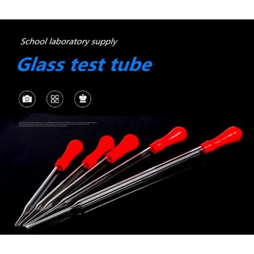 5Pcs/set 10ml Glass Pipette Medicine Laboratory Dropper Red Rubber Head Pipet Shool Lab Supplies