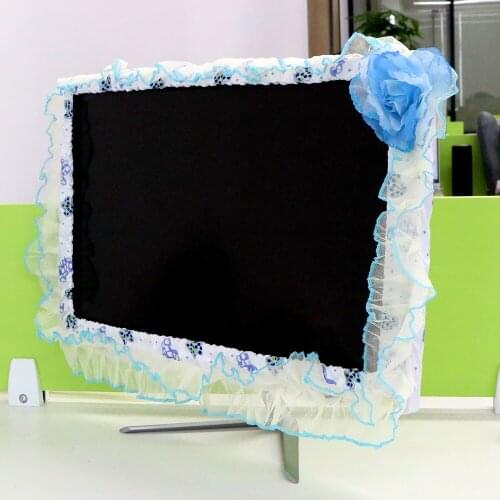 Soft Fabric Craft Tv Dust Cover Screen cover Computer Monitor Protection Stick Wall-Mounted Desktop Curved Screen 17-22 inch