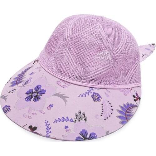 Summer Women Big Wide Brim Sunscreen Straw Knit Sport Sun Hat Female Imitation Raffia Flower Print Lace Bow Breathable Cap R67