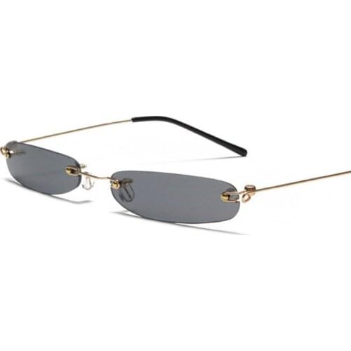 Rimless Metal Sunglasses Men Women Fashion Brand Sunglass Retro Vintage Designer Square Black Glasses Oculos UV400