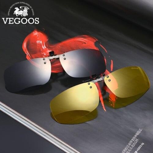 VEGOOS Polarized Clip on Sunglasses for Men Women Over Prescription Glasses Night Vision Driving Flip Up Sunglasses #50JP