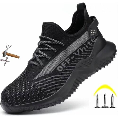 Light Brand Designer Mens Safety Shoes Work Boots Steel Toe Work Shoes Retro Sneakers Breathable Men Indestructible Shoes