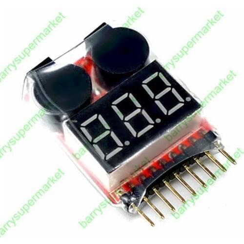 10PCS UAV battery tester BB RC 1 to 8S Battery Voltage meter Indicator Low Voltage Alarm Buzzer For Lipl Li-ion LiMn Li-Fe