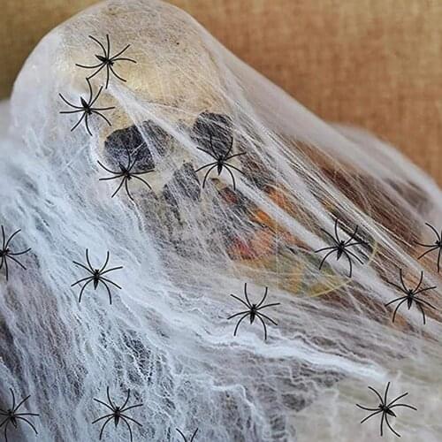 Halloween Ornament Decorative Spider Web with Artificial Spiders Festival Pendant for Home Haunted House