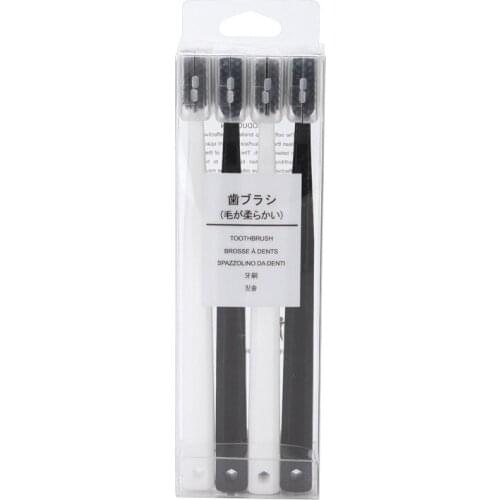 Japanese-style Crystal Transparent Small Toothbrush Crystal Handle 4-pack Family Ultra-fine soft Hair Toothbrush