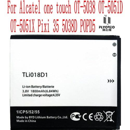 High Quality 1800mAh TLi018D1 Battery For Alcatel one touch OT-5038 OT-5051D OT-5051X Pixi 35 5038D POPD5 Cell Phone