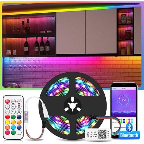 WS2811 Bluetooth Dream RGB IC LED Strip DC 12V Led Lights Individually Addressable Flexible Smart Lighting Ribbon Tape Adapter