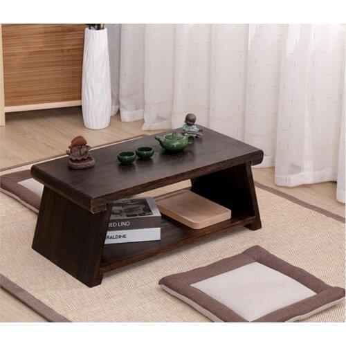 Japanese Tea Table Foldable Wooden For Living Room Furniture Modern Minimalist Tatami Coffee Folding Low Side Table Solid Wood