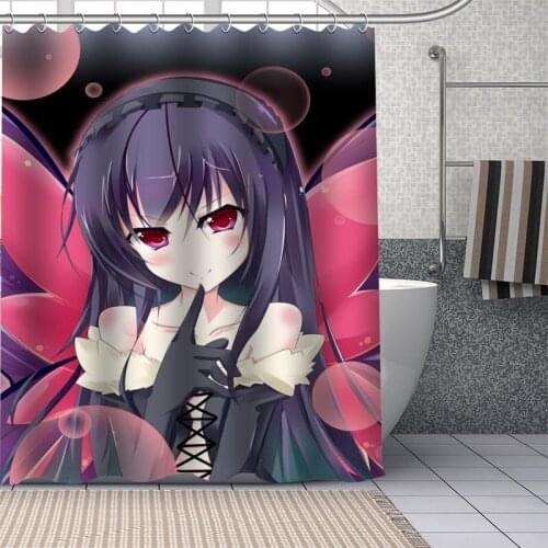 Custom High Quality Anime Accel World Shower Curtains Bath Products Bathroom Decor Waterproof Polyester With 12 Pcs Hooks