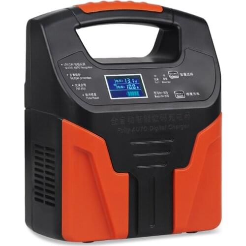 10A 220V Car Battery Chargers Smart Fast Charging 12v 24V Full Automatic Motorcycle Car Battery Lead Acid Charger LCD Display