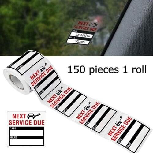 Oil Change Service Reminder Stickers 1 Roll 150PCS 2*2inch 100% Brand New