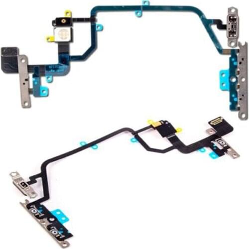 1pcs NEW Power Flex Cable For iPhone X XR XS Max On Off Switch Volume Control With Metal Bracket Assembly