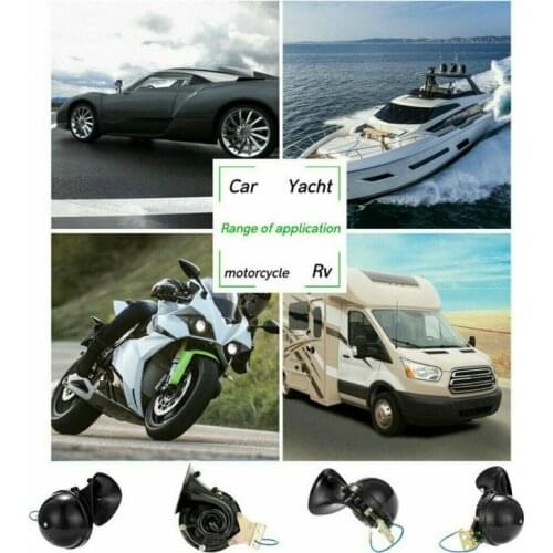 1pcs Universal Car 12V 24V Black Electric Snail Horn Air Horn Raging Sound Styling Loud 300DB For Car Motorcycle Truck Boat
