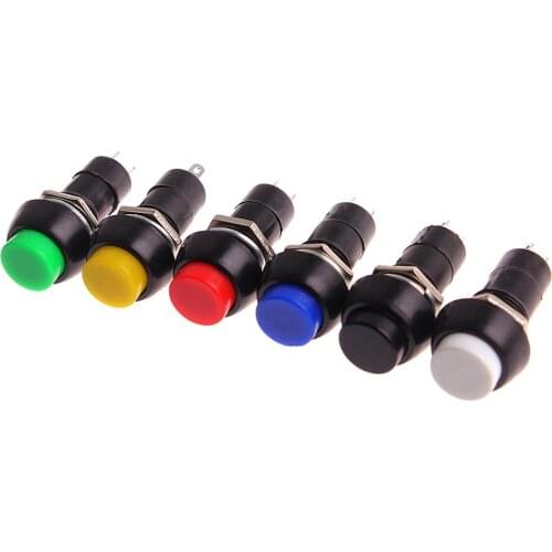 10pcs 2Pin Plastic 12mm Round Push Button PBS-11A Self Lock Latching PBS-11B Momentary Non-lock Switch 3A 150V