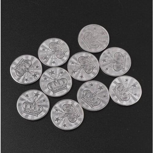 10pcs 25*2mm Game Token Stainless Steel Arcade Game Coin Pentagram Crown Tokens Dropshipping