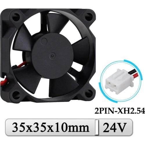 10Pcs Gdstime DC 24V 35MM x 10MM 35mm Axial Mini Radiator Fan 35x35x10mm 3.5cm 3D Printer Laptop Micro Brushless Cooling Fan