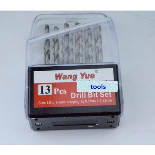 High-speed steel straight shank twist drill head 13pcs Woodworking drill