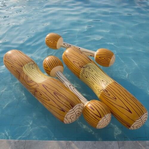 4 pieces of wood-grain floating toys for water sports for 2 people to ride in summer swimming pool toys water toys