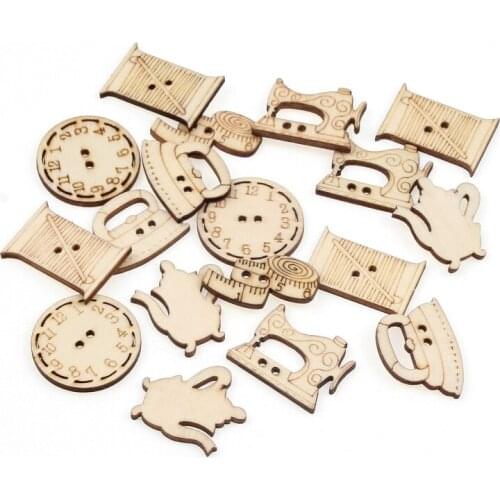 50pcs Mixed Home Appliances Wood Embellishments Wooden Cutout Decoration Craft Scrapbooking DIY Art Home Decoration