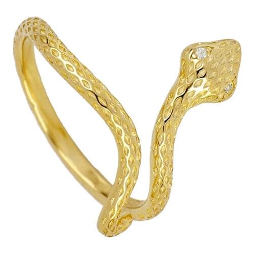 CANNER Opening Snake Finger Rings For Women 925 Sterling Silver Fine Jewelry Rings Personality Anillos Finger Rings Bague Bijoux