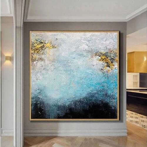 Large Abstract Oil Painting original Handmade Thick Texture Oil painting Canvas Wall Art For Living Room Office Wall Decoration