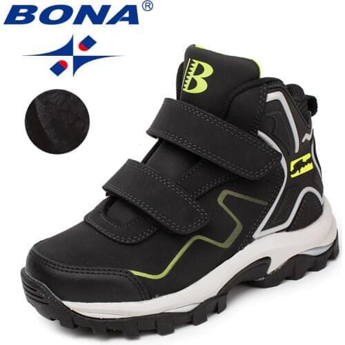BONA New Typical Style Children Boots Hook & Loop Boys Winter Shoes Synthetic Girls Ankle Boots Comfortable Fast Free Shipping