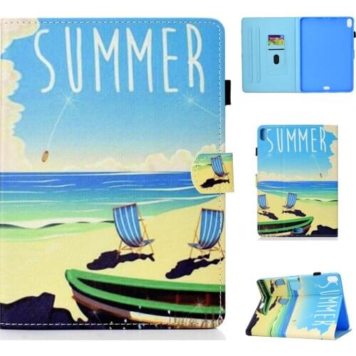 Tablet Case For iPad Pro 11" 2018 Cover Cartoon Stand PU Leather Case For iPad Pro 11 inch Case Funda Card Slot Auto Wake up