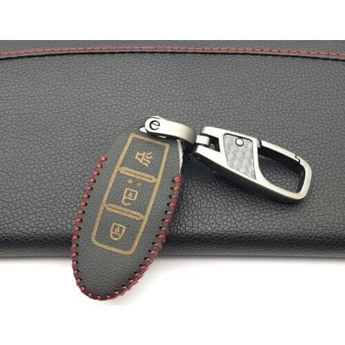 For Nissan Teana X-Trail Qashqai Livina Sylphy Tiida Sunny March Murano Geniss Juke 3 Buttons Genuine Leather Car Key Cover Case