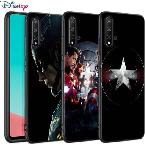 Black Soft Cover Captain America Marvel For Huawei Nova 8 7 6 SE 5T 7i 5i 5Z 5 4 4E 3 3i 3E 2i Pro Phone Case