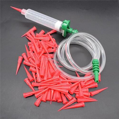 10cc Industrial Syringe Barrel with 25G Tapered Dispensing Needle Tips and 10cc Glue Syringe Barrel Adapter Dispenser Connector