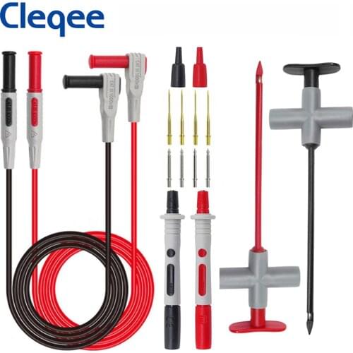 Cleqee P1200B Multi-purchase puncture probe test lead kit 4mm banana plug test lead replaceable needle for test probe