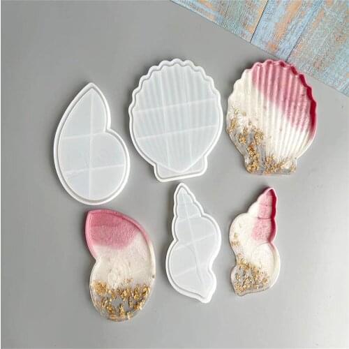 Tray Mold Resin Storage Silicone Mold Diy Epoxy Resin Glue Handmade Marine Shell Mold Saucer Desktop Decoration Casting