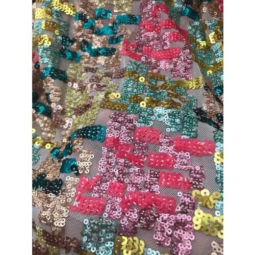 Nice looking sequins net african embroidered tull lace fabric ZH-121127 for fashion dress