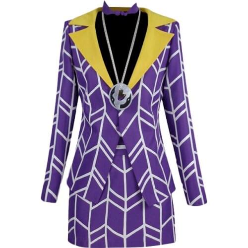 JoJos Bizarre Adventure Golden Wind Prosciutto Mens Cosplay Costume Women Version Cosplay Top Skirt Outfit L321
