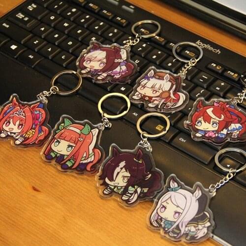 NEW Anime Umamusume: Pretty Derby Taiki Shuttle Special Week Q Version Keychain Itabag Pendant Keyring School Bag Toy Cosplay