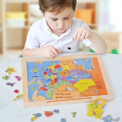 New hot Wooden China World Jigsaw Puzzle Toys Pupils Early Education Intelligence Development Puzzle Toys gift P156