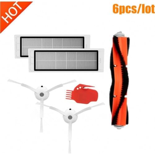 Main Brush+HEPA Filter+Side Brush for Xiaomi Roborock S50 S51 S5 S6 accessories Xiaomi Mijia 1S SDJQR01RR vacuum cleaner parts