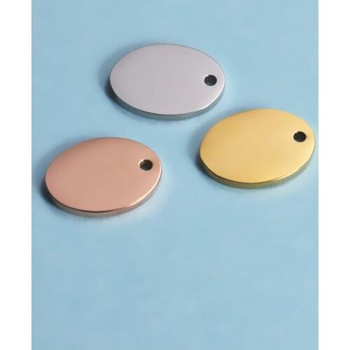 Fnixtar 20Pcs 16*12mm Oval Charms Mirror Polish Stainless Steel Charms For DIY Making Necklace Earrings Keychain Fashion Jewelry