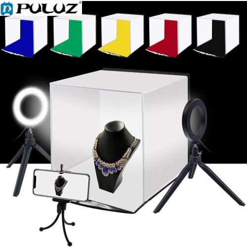 PULUZ Portable Softbox 30*30CM Light Box Studio LED Photo Lightbox &6 Colors Backdrops For Tabletop Photography LED lighting Box