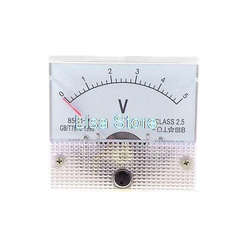 Rectangle Dial Panel Gauge Voltage Voltmeter DC 0-5V 85C1-V