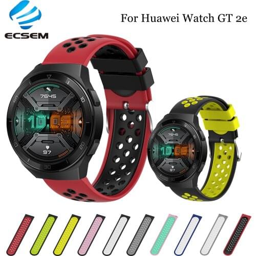 Ecsem Smart Watch Strap For HUAWEI Watch GT 2e HCT-B19 Band Silicone Band Breathable Bracelet Durable Sport Replacement Belt