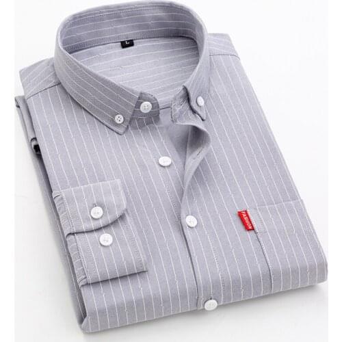 New style Mens Shirts High Quality Striped Business Casual Soft Dress Social Shirts Regular Fit Male Shirt Big Size