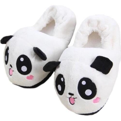 Cute smiling Panda Animal Style Plush house Shoes fashion warm Cartoon cosplay funny cartoon Indoor Slipper for women&girl