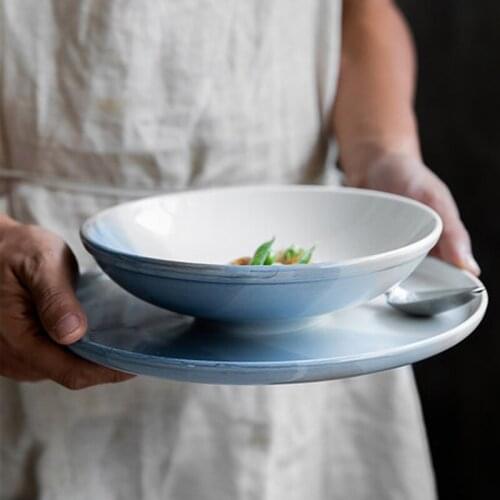 Nordic dish plate household large net red plate dish ceramic dinner plate commercial tableware restaurant rice bowl plate