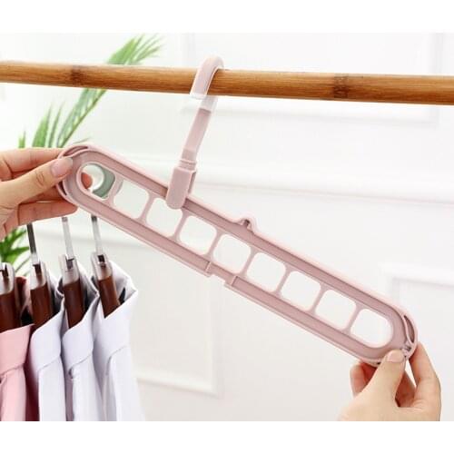 Clothes Coat Hanger Organizer Multi-port Support Circle Clothes Drying Racks 9 Hole Plastic Scarf Storage Rack for Clothes