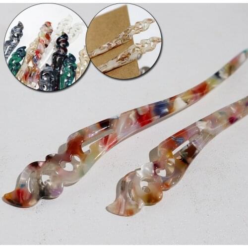 Vintage Hair Stick Pick For Women Girls Chinese Style Hair Chopsticks Hairpins Acrylic Hair Pins Jewelry Accessories