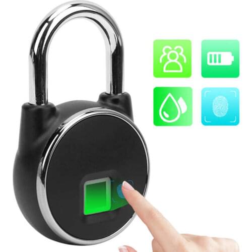 Waterproof Bluetooth Smart Lock Keyless Fingerprint Lock USB Charging for Home Warehouse Cabinet Anti-Theft Security Padlock