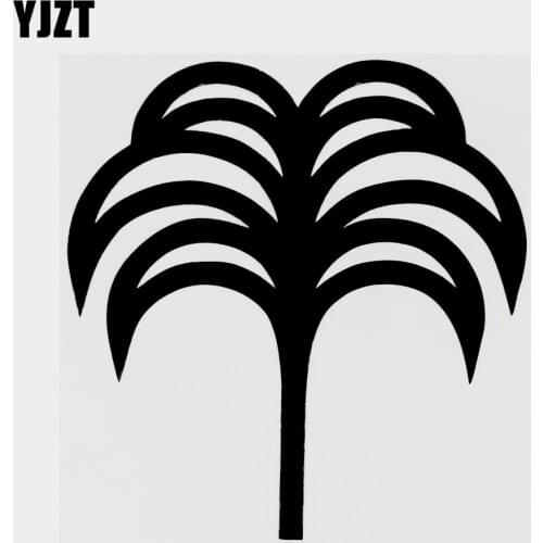 YJZT 13.2CM×13.9CM Funny Flower Plant Graphical Vinyl Car Sticker Decal Black/Silver 18B-0213